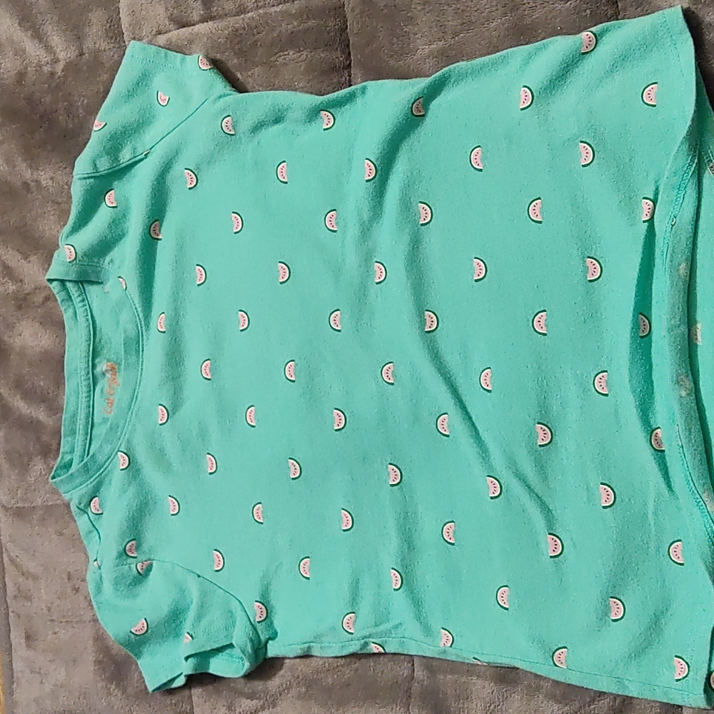 🍉 Cat & Jack Green Watermelon Print Tee – Size M (7/8)